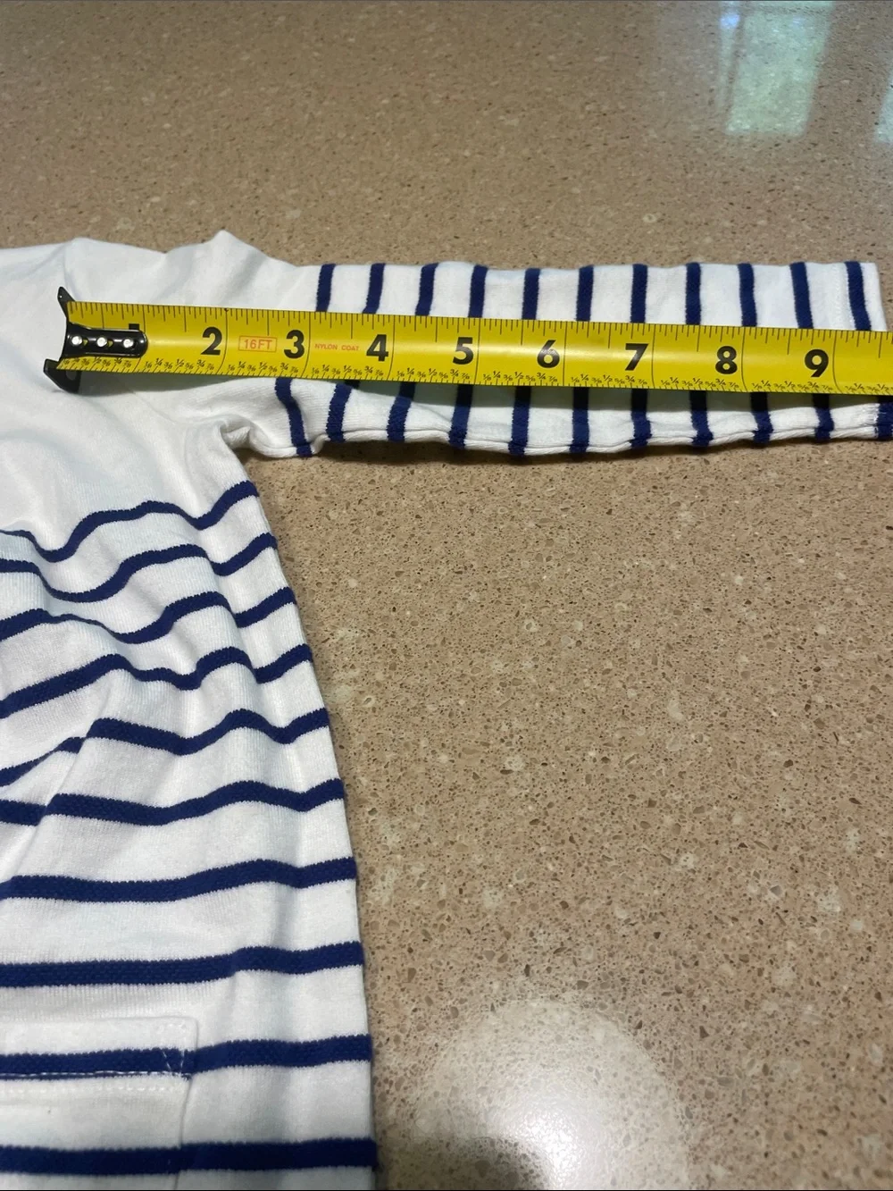 Janie and Jack Cream and Navy Striped Sailor One-Piece